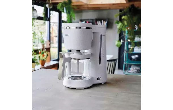 PHILIPS Cafetière filtre 10/15 tasses blanche - Eco Conscious - HD5120.00