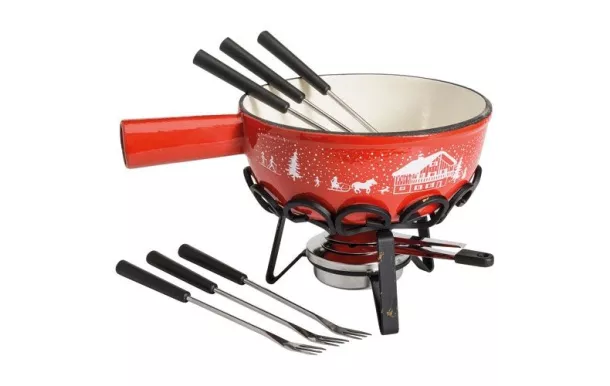 TABLE ET COOK Service à fondue 22 cm Rouge - Hiver