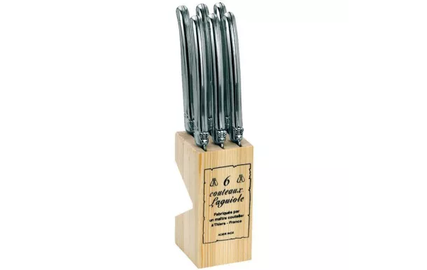 JEAN DUBOST BLOC 6 COUTEAUX LAGUIOLE INOX FR L0060011L06043