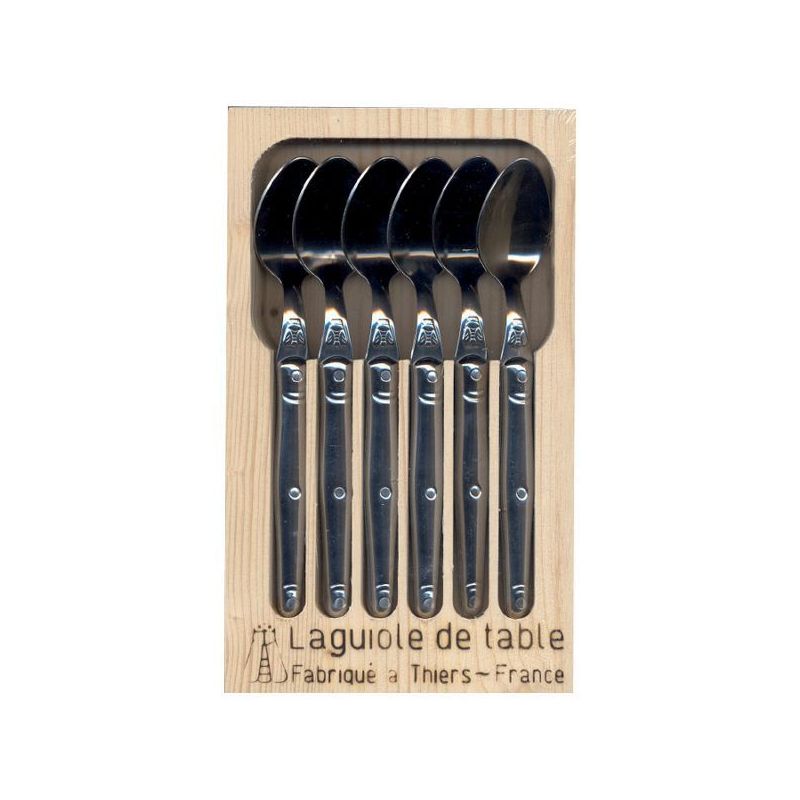 jean dubost coffret 6 cuilleres cafe laguiole inox l0060301l06018