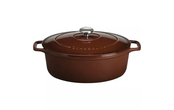 CHASSEUR Cocotte en fonte ovale 33 cm Chocolat - Sublime