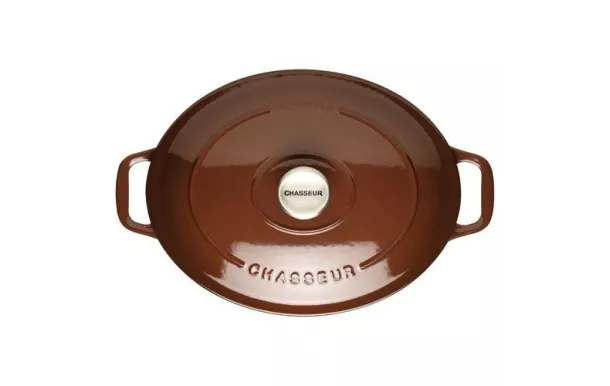 CHASSEUR Cocotte en fonte ovale 33 cm Chocolat - Sublime