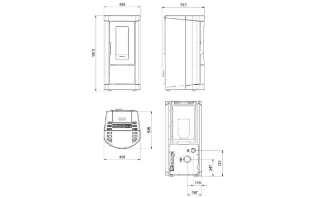 NORDICA EXTRAFLAME Poêle à granulés électronique 7 KW - MIETTAEVOBLANC