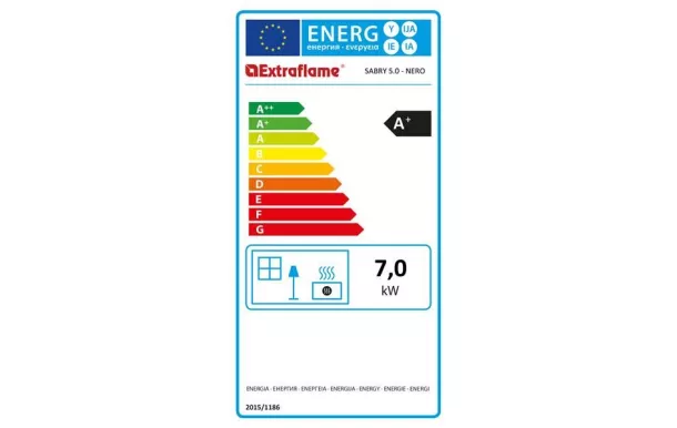 NORDICA EXTRAFLAME Poêle à granulés électronique 7 KW - SABRY5.0NOIR