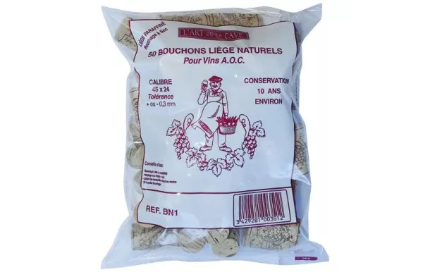 BOUCHONNERIE JOCONDI BOUCHON CYLIN.44X24 NATUR.SAC BN1/P