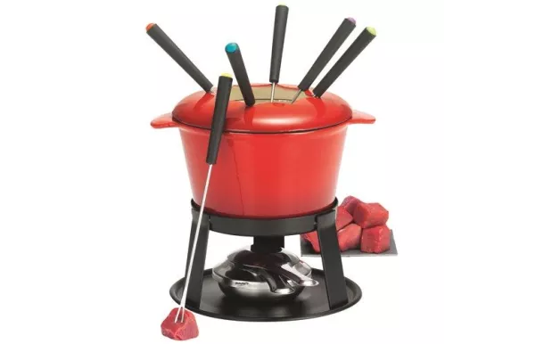 TABLE ET COOK Service à fondue bourguignonne rouge