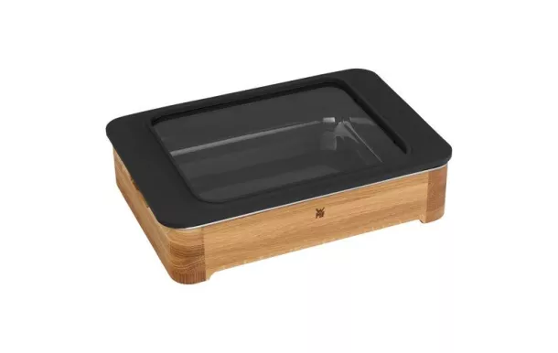 WMF Plat a four 39 x 30 x 9 cm + support chêne - Fusiontec
