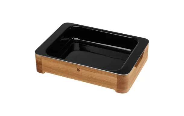 WMF Plat a four 39 x 30 x 9 cm + support chêne - Fusiontec