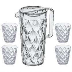 KOZIOL SET CRYSTAL 4 VERRES + PICHET 1.6L 4007535