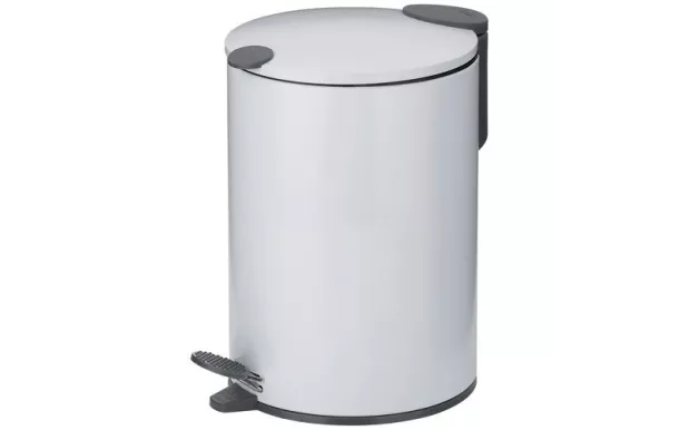 KELA POUBELLE 3L MATS 23CM METAL*BLANC 23613