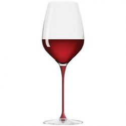 CHEER MODA Verre à vin LAVA 430ml tige alu rouge 00124