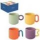 EASY LIFE COFFRET 4 MUGS 35 CL EN PORCELAINE CREAT 1741CRCC