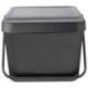 BRABANTIA POUBELLE TRI SORT & GO GREY  22X28X45 EM 277726