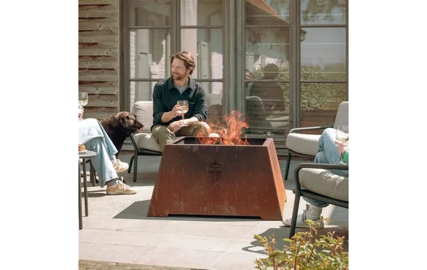 WHITE FIRE Brasero 97 x 73 cm Acier Corten