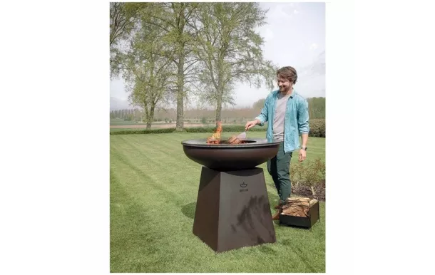 WHITE FIRE Barbecue 99 cm Acier Corten Noir