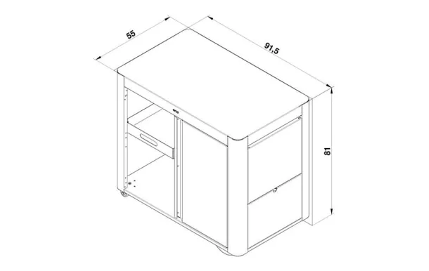 ENO Desserte inox avec porte Achille - PDIS20185