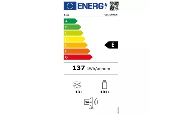 BEKO Réfrigérateur table top 114 litres - TSE1264FMGN
