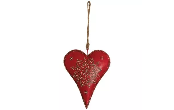 AUBRY GASPARD COEUR METAL A SUSPENDRE H20CMROUGE DMO1680