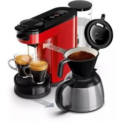 PHILIPS Cafetière 7 tasses Rouge - Senseo Switch - HD6592.85