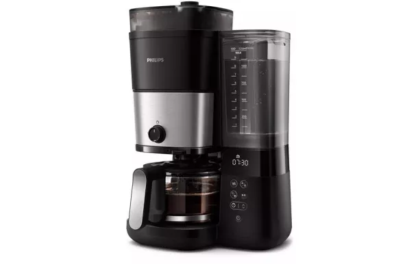 PHILIPS Cafetière filtre avec broyeur Noire argent - HD7888.01