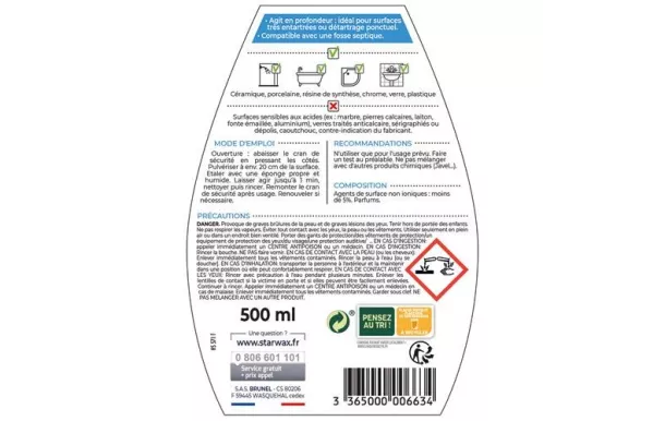 STARWAX DETARTRANT ASSAINI.SAL/BAIN PULV.500ML 663