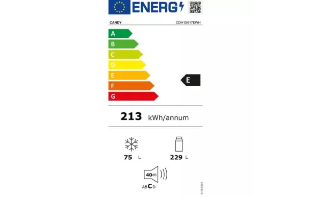CANDY Réfrigérateur 2 portes - CDH1S617EWH
