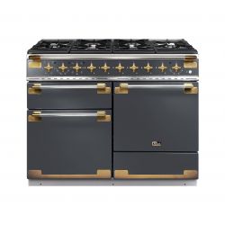 Cuisinière FALCON ELISE 110 Mixte Ardoise/Laiton Antique- ELS110DFSL/AB-EU