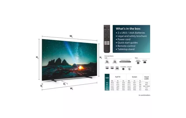 PHILIPS Téléviseur Led 65 pouces UHD 4K - 65PUS7609