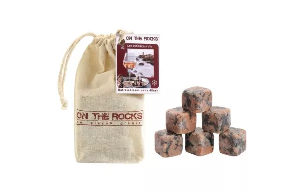 ON THE ROCKS 6 Pierres à Vin granit rose en sachet 6PAV