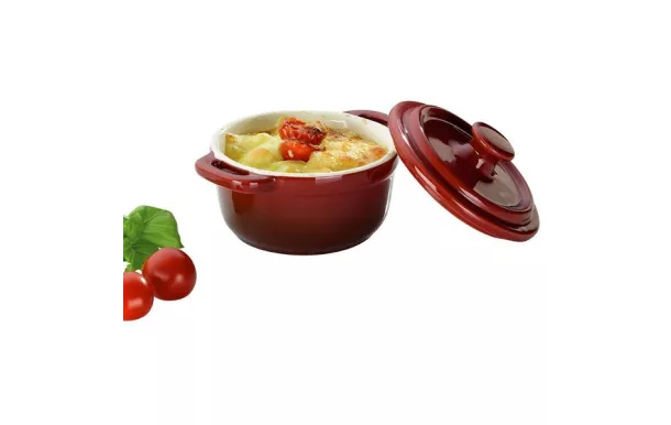 KELA COCOTTE CERAMIQUE ROUGE MALIN ROND 10CM 11865