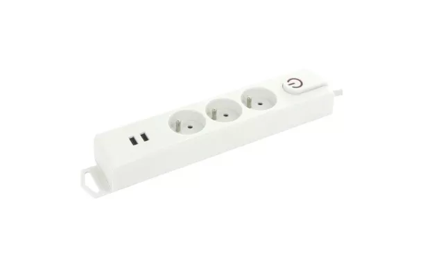 PROFILE  BLOC X3 INT 2XUSB INTER 1.5M BLANC 433030410