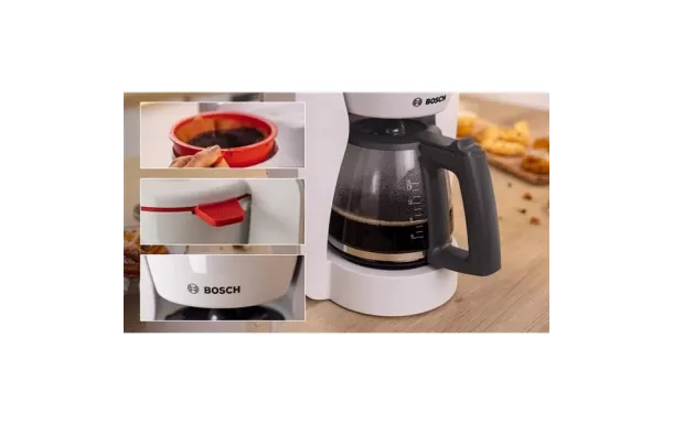 BOSCH Cafetière filtre 10/15 tasses Blanc Mat - MyMoment - TKA2M111