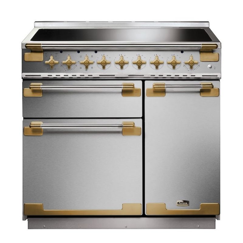 FALCON Cuisinière ELISE LUXE 90 Induction Inox/Laiton Antique - ELS90EISS/AB-EU