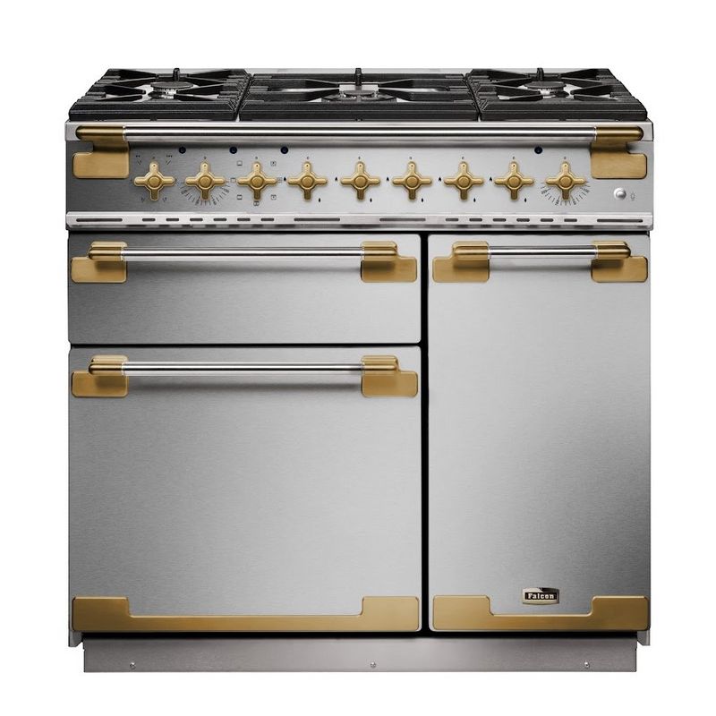 FALCON Cuisinière ELISE LUXE 90 Mixte Inox/Laiton Antique - ELS90DFSS/AB-EU