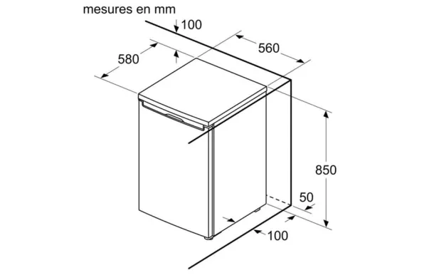 BOSCH Réfrigérateur table top 4 étoiles 120 litres - KTL15NWEB