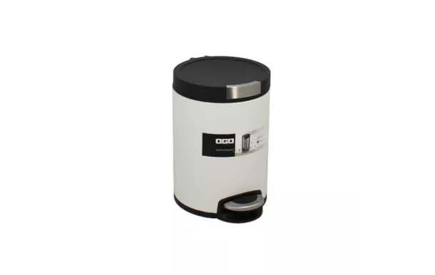 OGOLIVING Poubelle 5 L Blanc Mat - Cylindrique