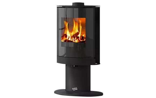 GODIN Poêle à bois longiligne 8 Kw 411110NOIR