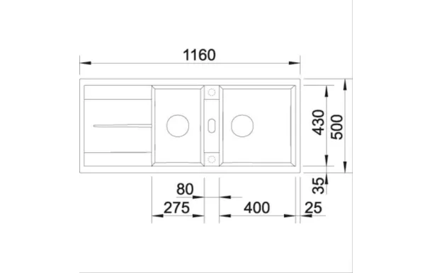 BLANCO Evier encastrable Métra 8S Silgranit - 513260