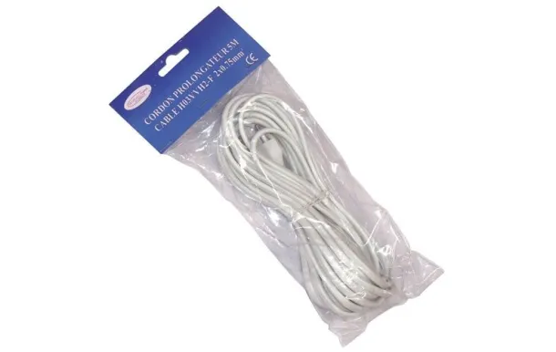 SATIPLUGS FRANCE PROLONGATEUR 2X0.75 5M BLANC SC 027551BS