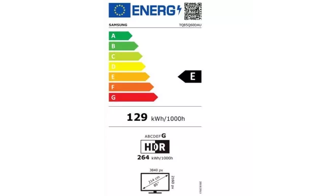 SAMSUNG TV LED 214 cm UHD 4K - TQ85Q60DAUXXC