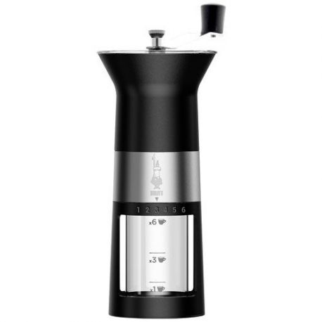 BIALETTI MOULINA CAFE MANUEL INOX NOIR MAT MCPRO001