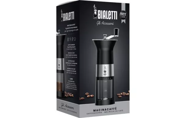 BIALETTI MOULINA CAFE MANUEL INOX NOIR MAT MCPRO001