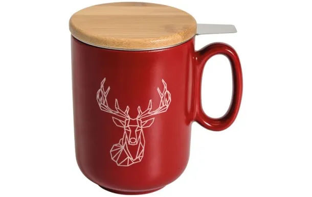 TABLE ET COOK ORIGAMI CERF TISANIERE ROUGE 450ML 86E-001-MCR