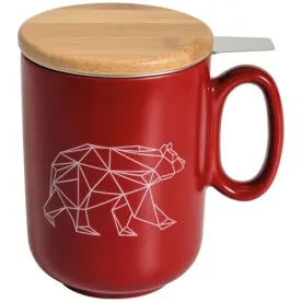 TABLE ET COOK ORIGAMI OURS TISANIERE ROUGE 450ML 86E-001-MOR