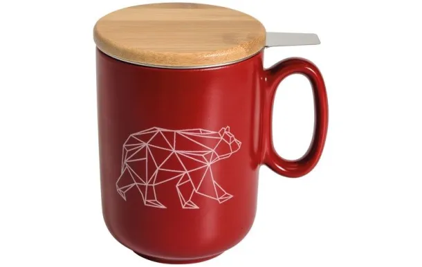 TABLE ET COOK ORIGAMI OURS TISANIERE ROUGE 450ML 86E-001-MOR