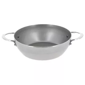  DE BUYER Poêle paysanne 24 cm à bord haut avec 2 anses - Mineral B Element crepieres sauteuses poeles inox revetue tefal pas ch