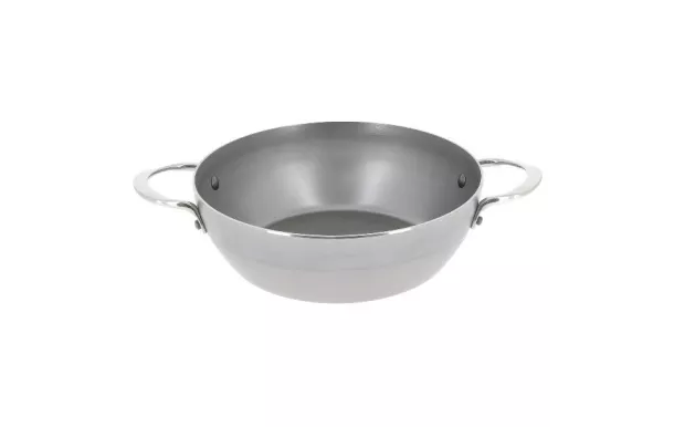 DE BUYER Poêle paysanne 24 cm à bord haut avec 2 anses - Mineral B Element crepieres sauteuses poeles inox revetue tefal pas ch