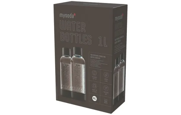 MYSODA BOUTEILLE LOT/2 1L NOIR PET EU-2PB10-B
