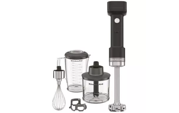 KITCHENAID Mixeur plongeant sans fil + acc avec batterie Noir Réglisse - 5KHBRV75BM