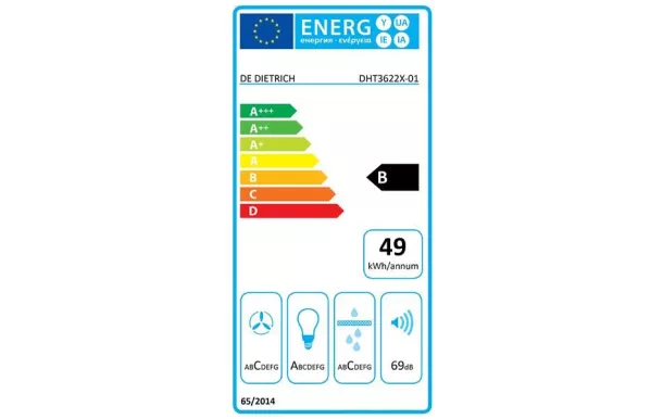 DE DIETRICH Hotte télescopique 60 cm 425 m3/h - DHT3622X